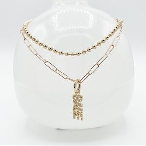 𝅺gold layering BABE necklace with ball chain